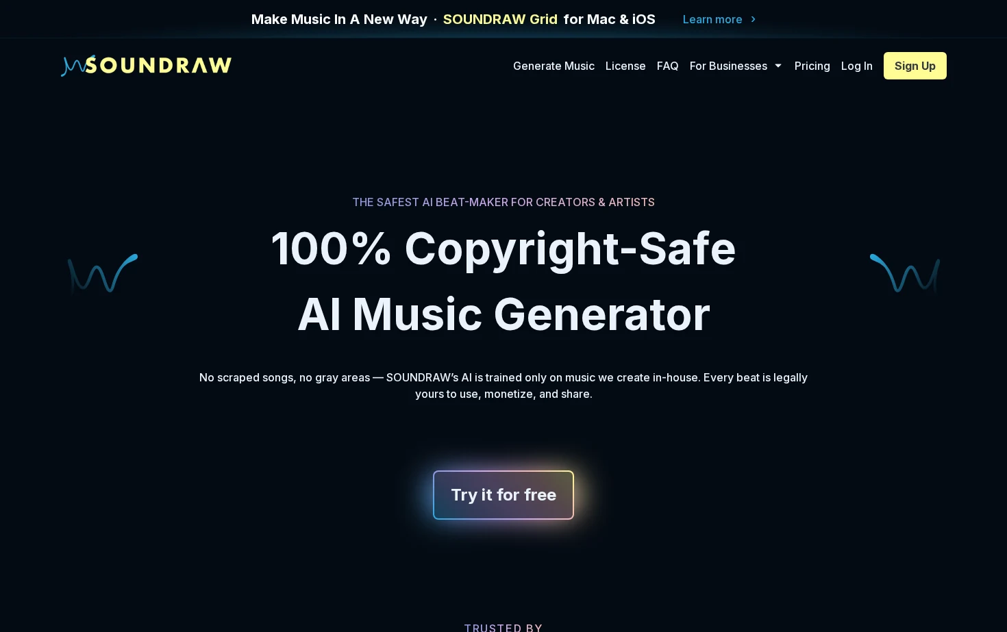 SOUNDRAW 页面快照